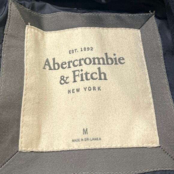 Abercrombie & Fitch Women's Blue Wool Notch Collar Button Blazer Coat Jacket M - Picture 3 of 4